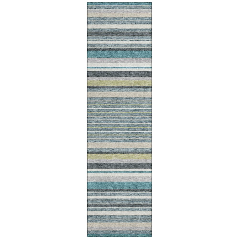 Machine Washable Indoor/Outdoor Chantille ACN2330 Teal 2'3" x 7'6" Runner Rug. Picture 1