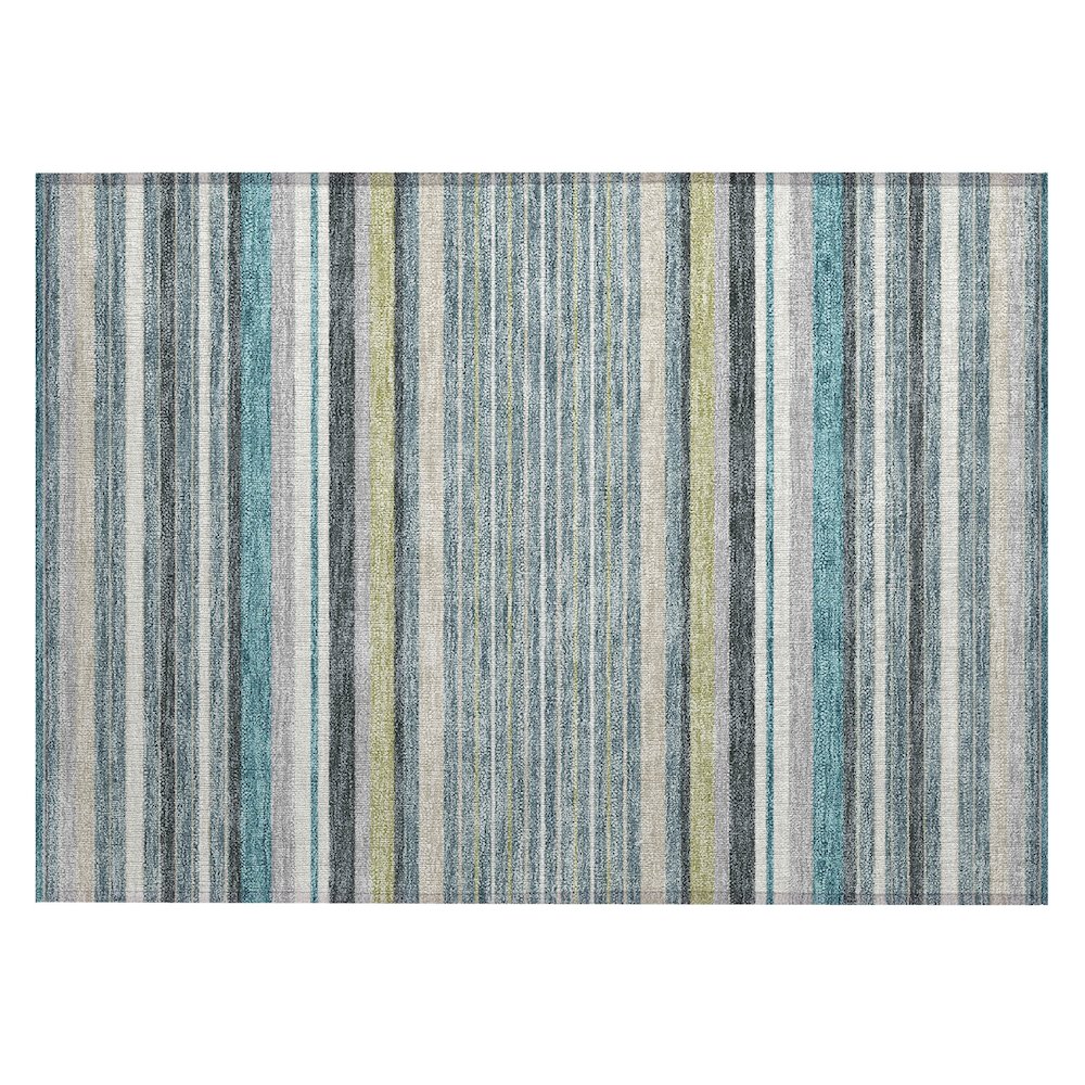 Machine Washable Indoor/Outdoor Chantille ACN2330 Teal 1'8" x 2'6" Rug. Picture 1