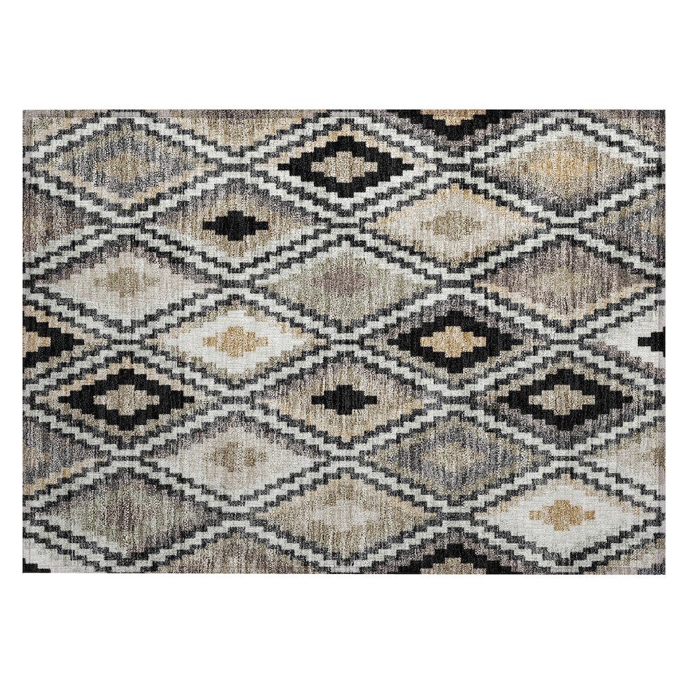 Machine Washable Indoor/Outdoor Chantille ACN2331 Black 1'8" x 2'6" Rug. Picture 1