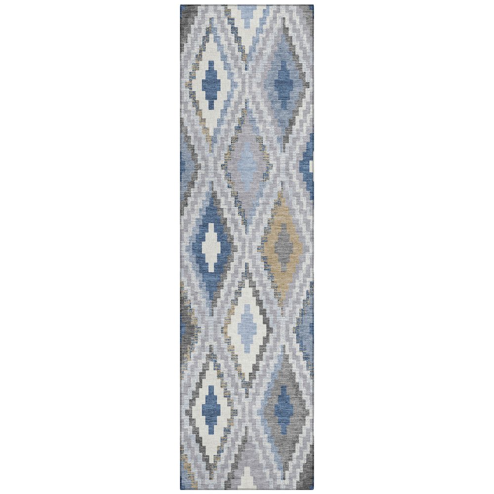 Machine Washable Indoor/Outdoor Chantille ACN2331 Blue 2'3" x 7'6" Runner Rug. Picture 1