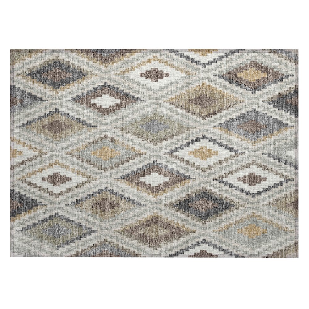 Machine Washable Indoor/Outdoor Chantille ACN2331 Brown 1'8" x 2'6" Rug. Picture 1
