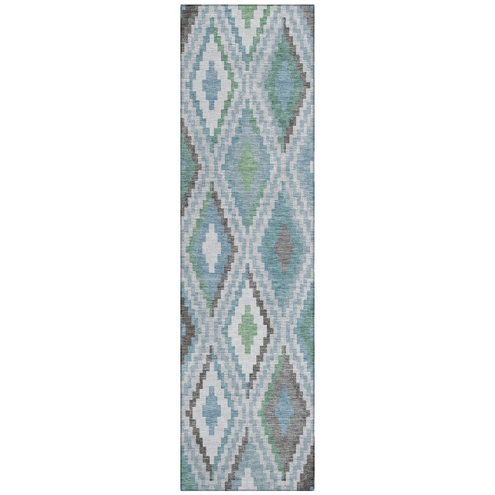 Machine Washable Indoor/Outdoor Chantille ACN2331 Teal 2'3" x 7'6" Runner Rug. Picture 1