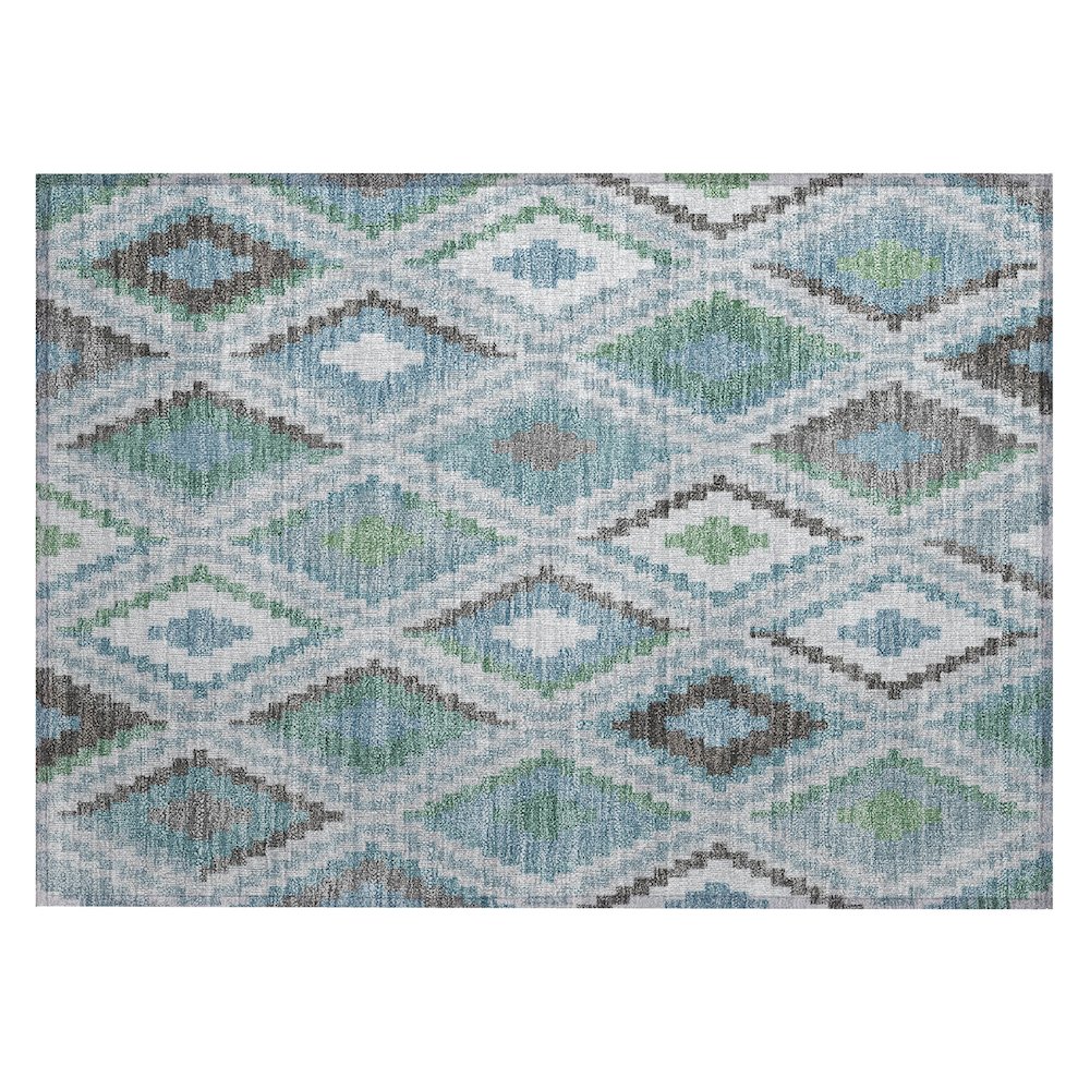 Machine Washable Indoor/Outdoor Chantille ACN2331 Teal 1'8" x 2'6" Rug. Picture 1