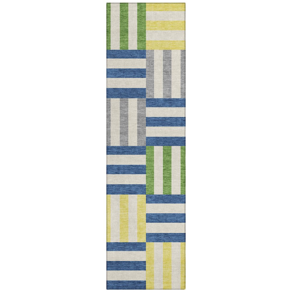 Machine Washable Indoor/Outdoor Chantille ACN2332 Blue 2'3" x 7'6" Runner Rug. Picture 1