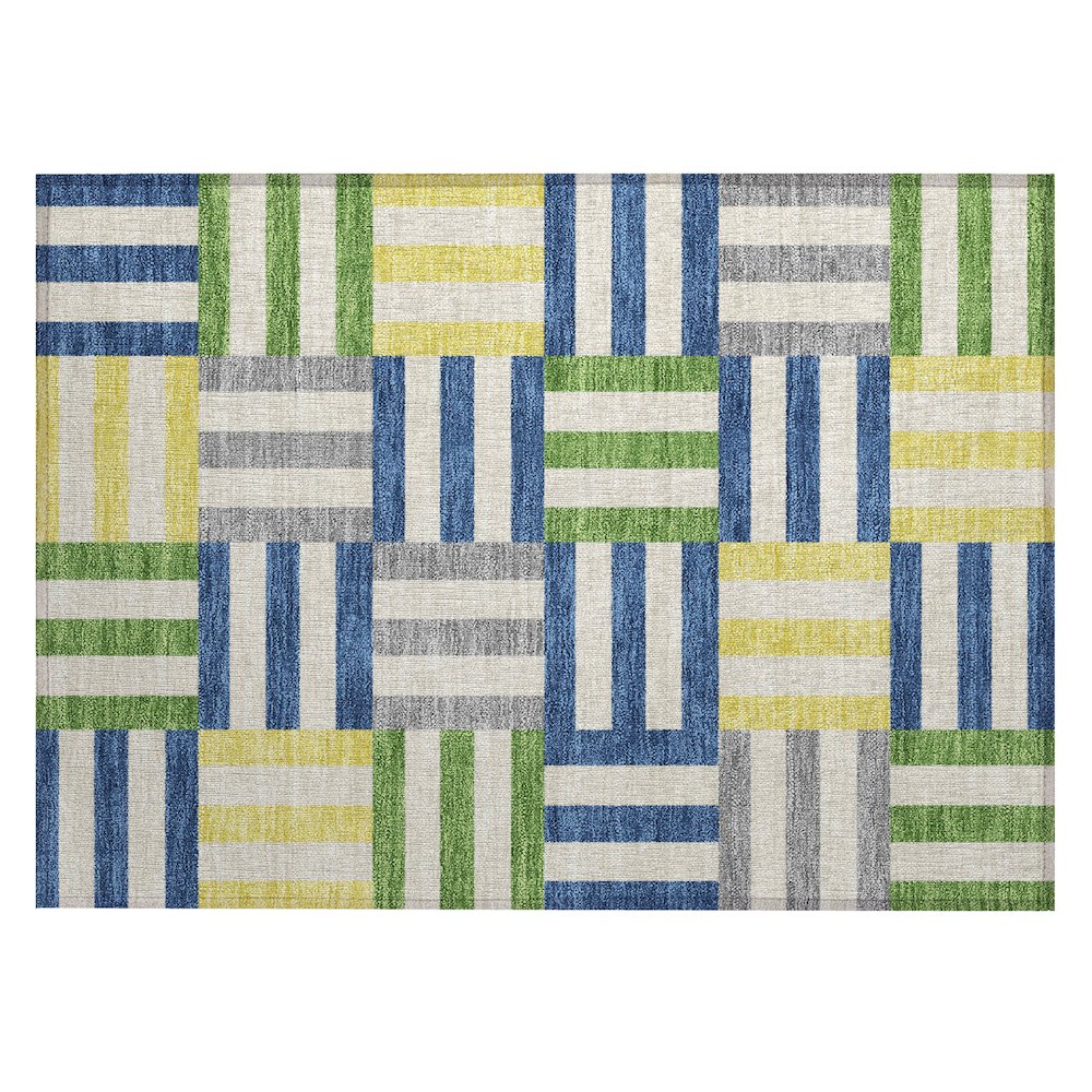 Machine Washable Indoor/Outdoor Chantille ACN2332 Blue 1'8" x 2'6" Rug. Picture 1