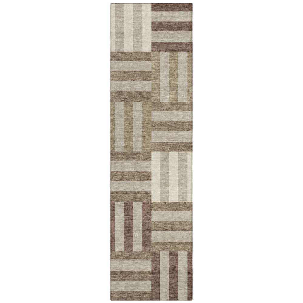 Machine Washable Indoor/Outdoor Chantille ACN2332 Brown 2'3" x 7'6" Runner Rug. Picture 1
