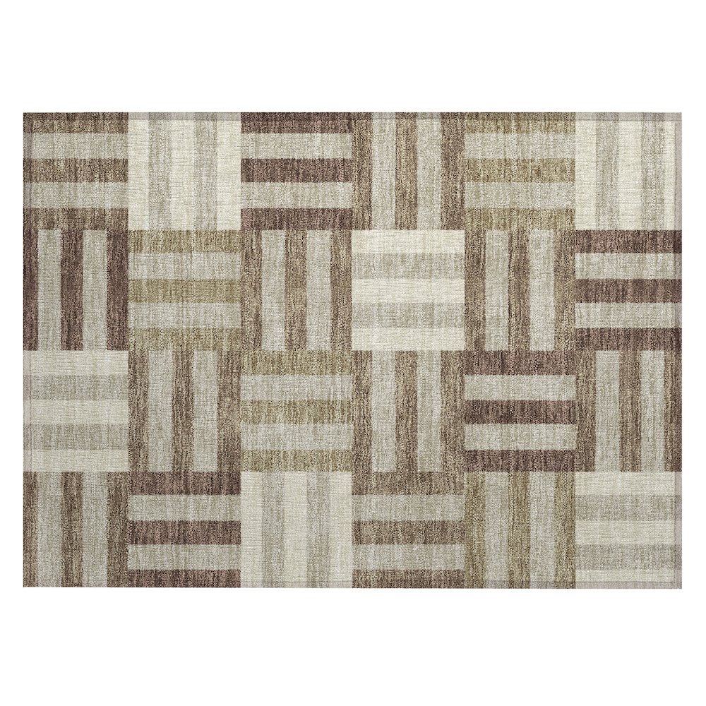 Machine Washable Indoor/Outdoor Chantille ACN2332 Brown 1'8" x 2'6" Rug. Picture 1
