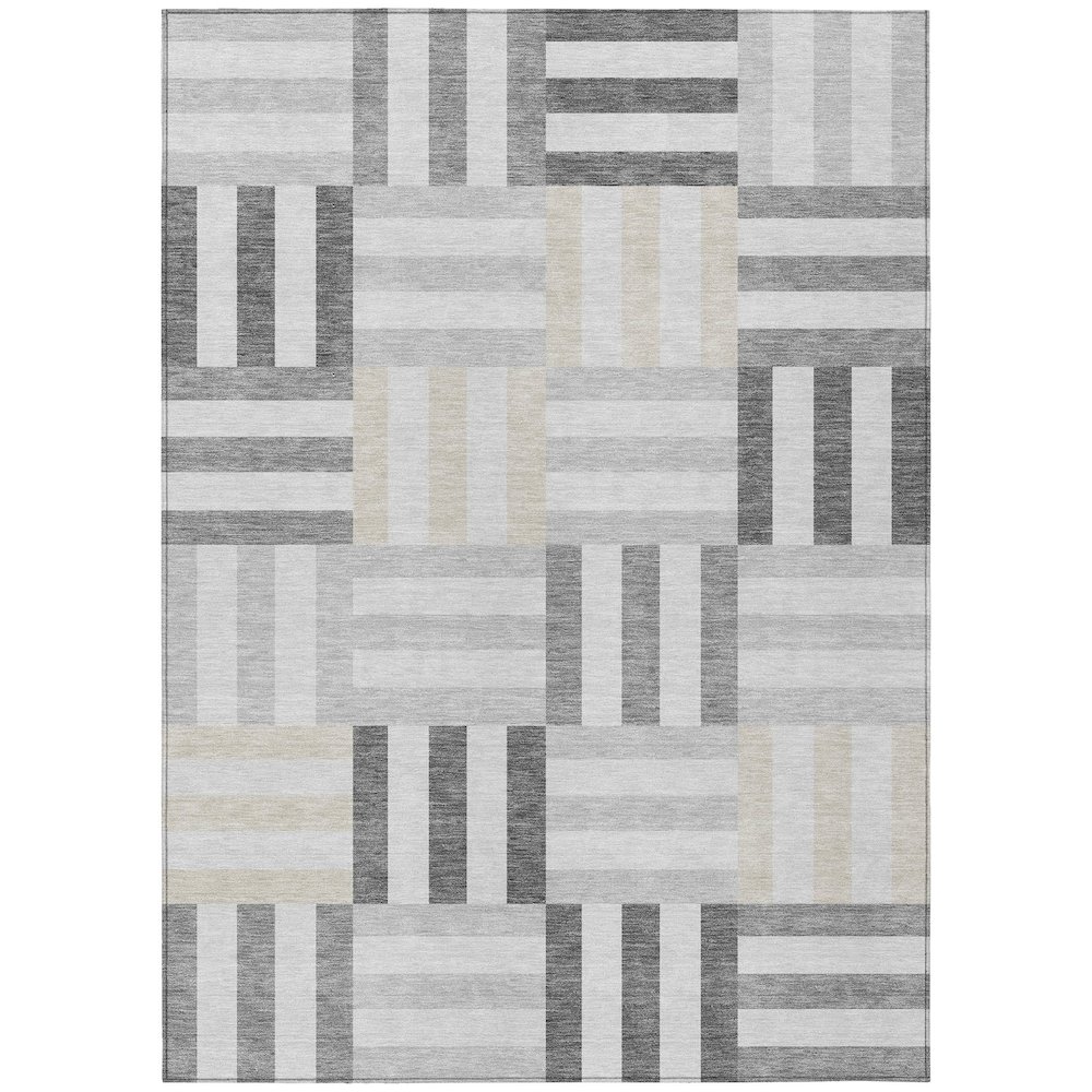 Machine Washable Indoor/Outdoor Chantille ACN2332 Gray 2'6" x 3'10" Rug. Picture 1