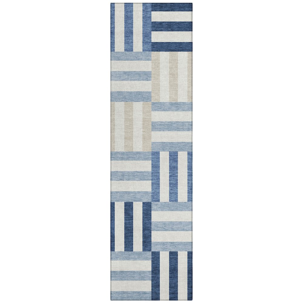 Machine Washable Indoor/Outdoor Chantille ACN2332 Blue 2'3" x 7'6" Runner Rug. Picture 1
