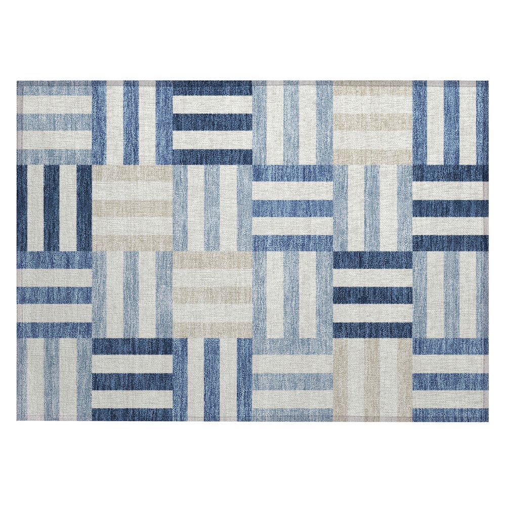 Machine Washable Indoor/Outdoor Chantille ACN2332 Blue 1'8" x 2'6" Rug. Picture 1