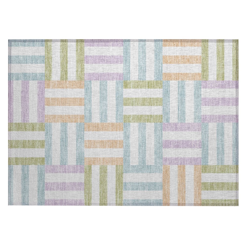 Machine Washable Indoor/Outdoor Chantille ACN2332 Ivory 1'8" x 2'6" Rug. Picture 1