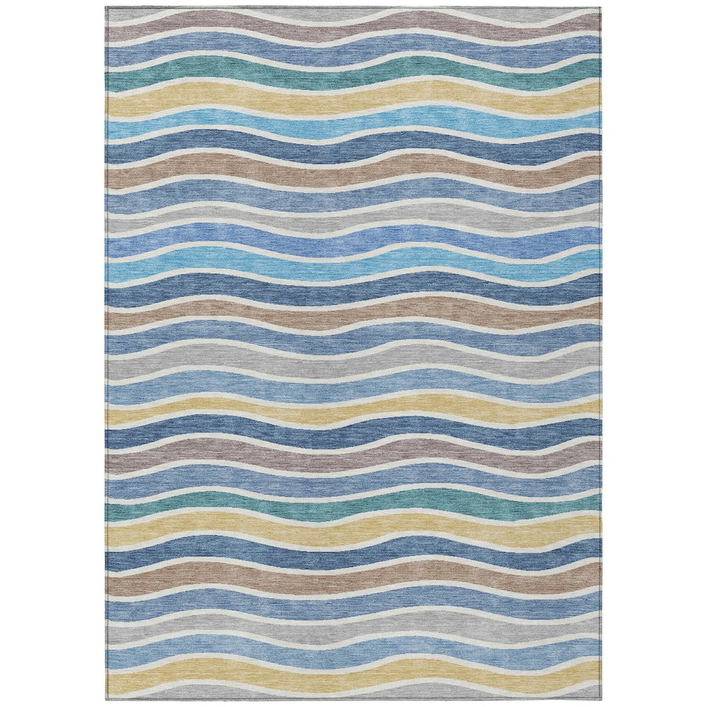 Machine Washable Indoor/Outdoor Chantille ACN2333 Blue 2'6" x 3'10" Rug. Picture 1