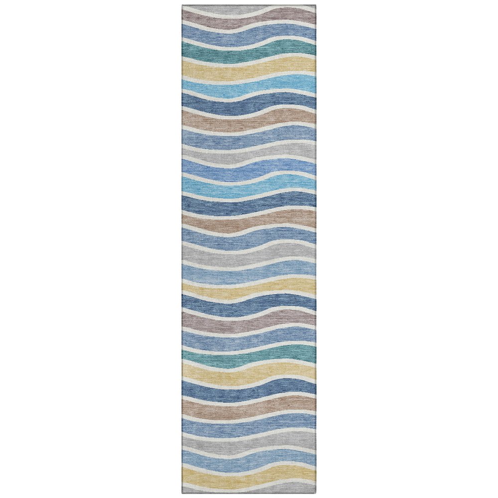 Machine Washable Indoor/Outdoor Chantille ACN2333 Blue 2'3" x 7'6" Runner Rug. Picture 1