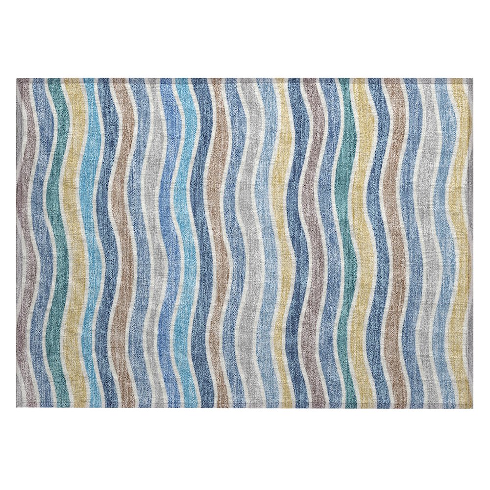 Machine Washable Indoor/Outdoor Chantille ACN2333 Blue 1'8" x 2'6" Rug. Picture 1