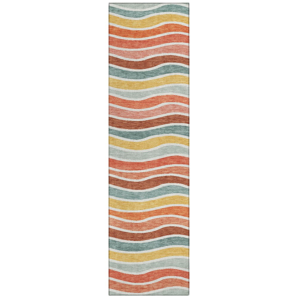 Machine Washable Indoor/Outdoor Chantille ACN2333 Orange 2'3" x 7'6" Runner Rug. Picture 1