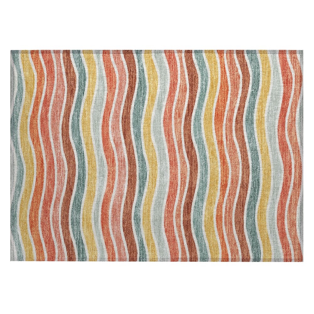 Machine Washable Indoor/Outdoor Chantille ACN2333 Orange 1'8" x 2'6" Rug. Picture 1