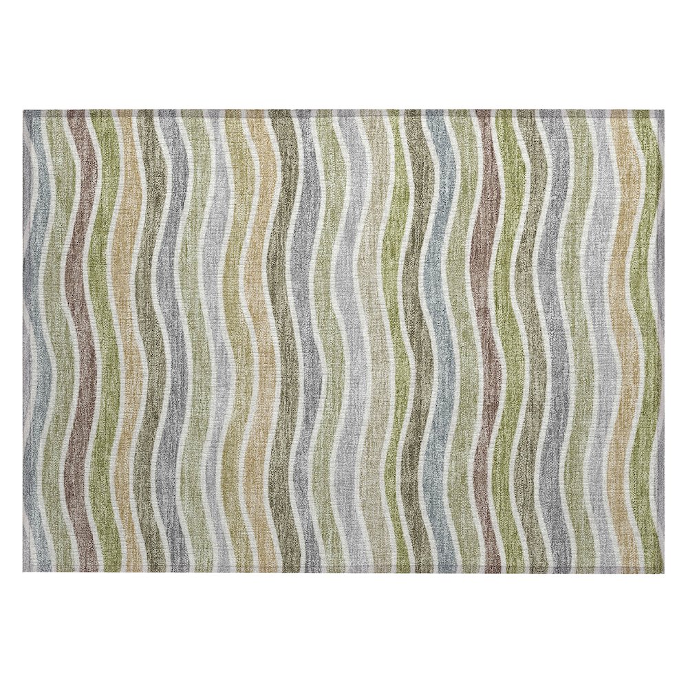 Machine Washable Indoor/Outdoor Chantille ACN2333 Green 1'8" x 2'6" Rug. Picture 1