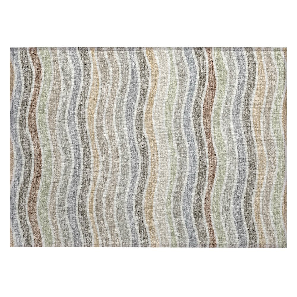 Machine Washable Indoor/Outdoor Chantille ACN2333 Brown 1'8" x 2'6" Rug. Picture 1