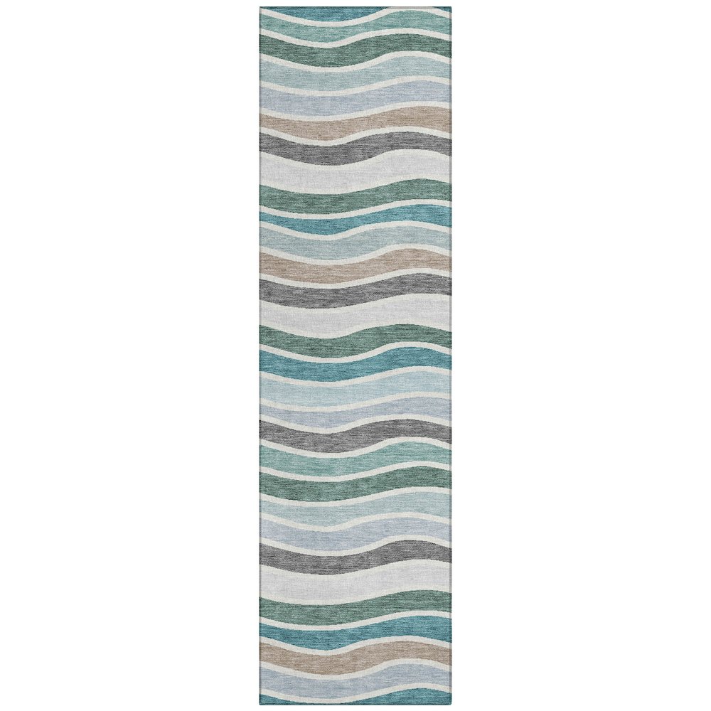 Machine Washable Indoor/Outdoor Chantille ACN2333 Teal 2'3" x 7'6" Runner Rug. Picture 1