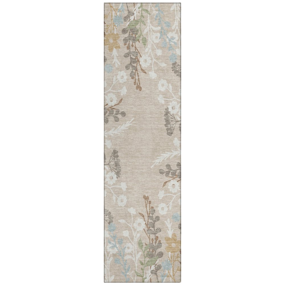 Machine Washable Indoor/Outdoor Chantille ACN2334 Brown 2'3" x 7'6" Runner Rug. Picture 1