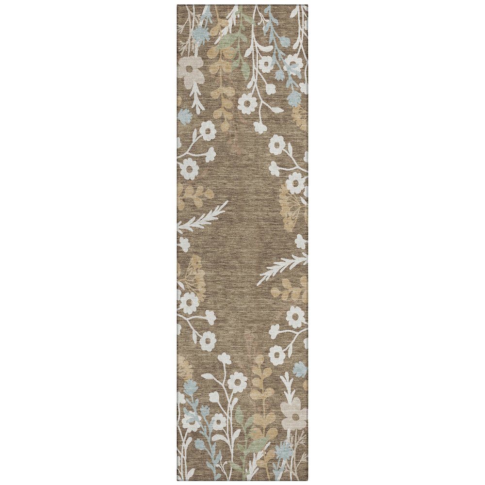 Machine Washable Indoor/Outdoor Chantille ACN2334 Brown 2'3" x 7'6" Runner Rug. Picture 1
