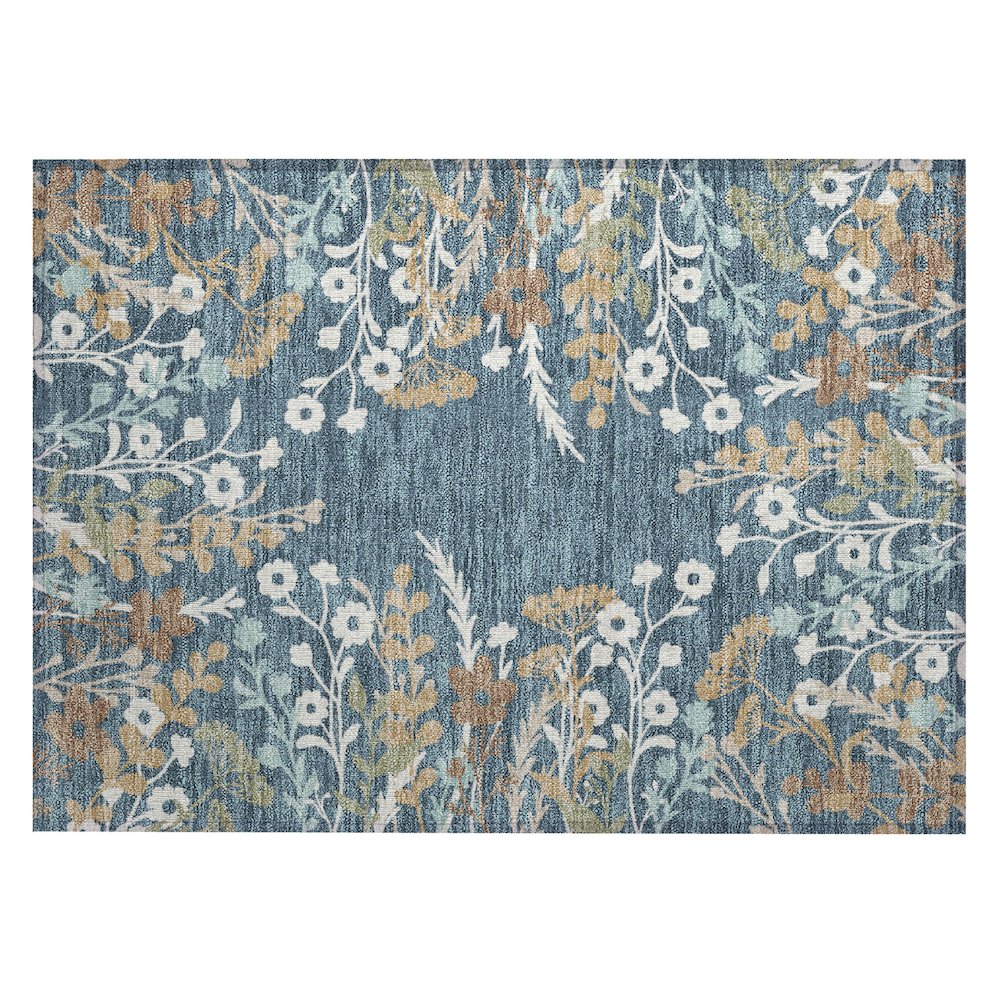 Machine Washable Indoor/Outdoor Chantille ACN2334 Blue 1'8" x 2'6" Rug. Picture 1