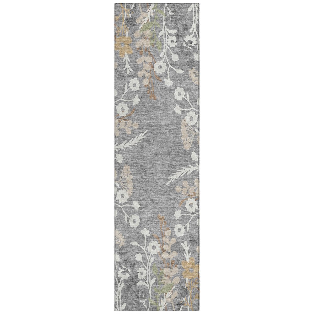 Machine Washable Indoor/Outdoor Chantille ACN2334 Gray 2'3" x 7'6" Runner Rug. Picture 1