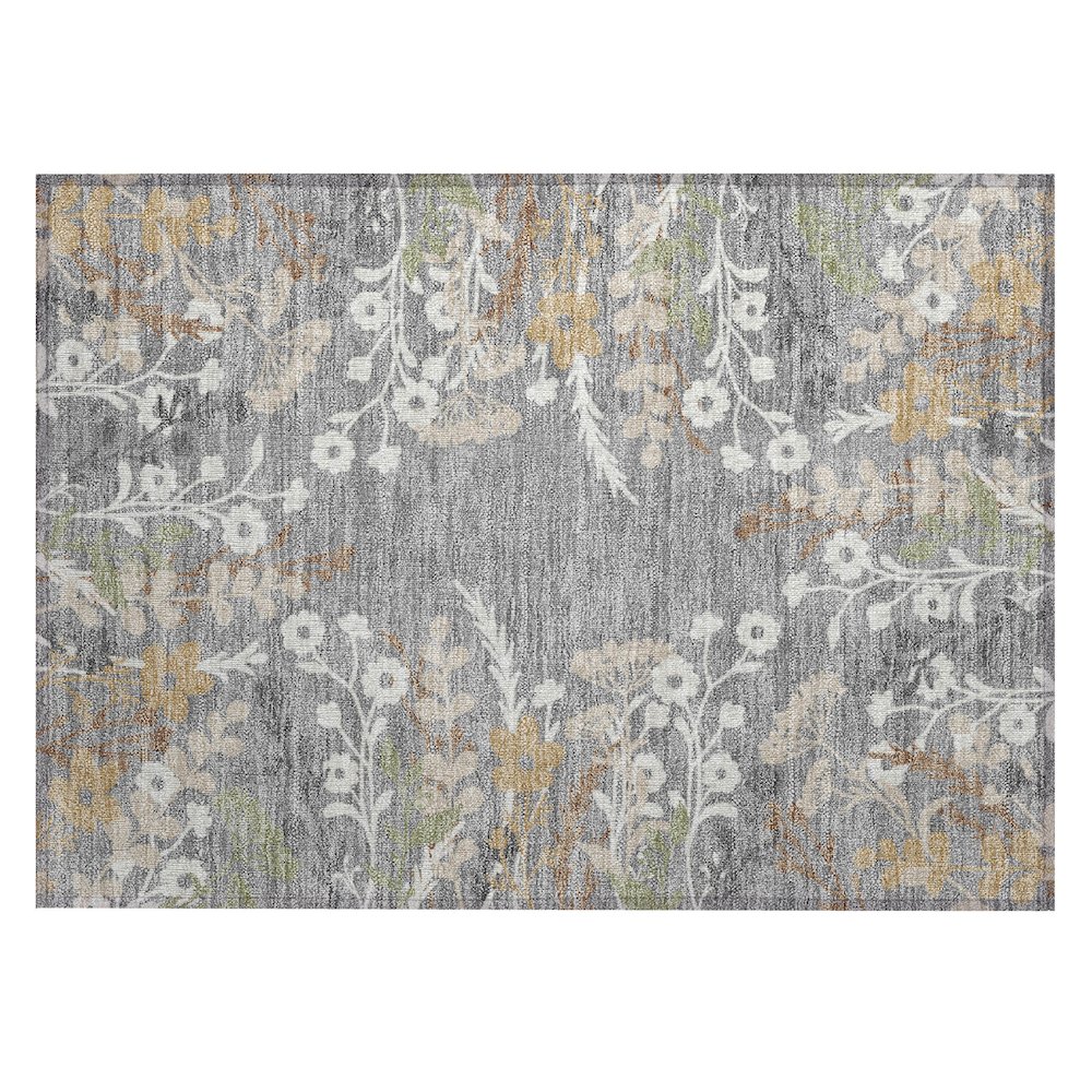 Machine Washable Indoor/Outdoor Chantille ACN2334 Gray 1'8" x 2'6" Rug. Picture 1