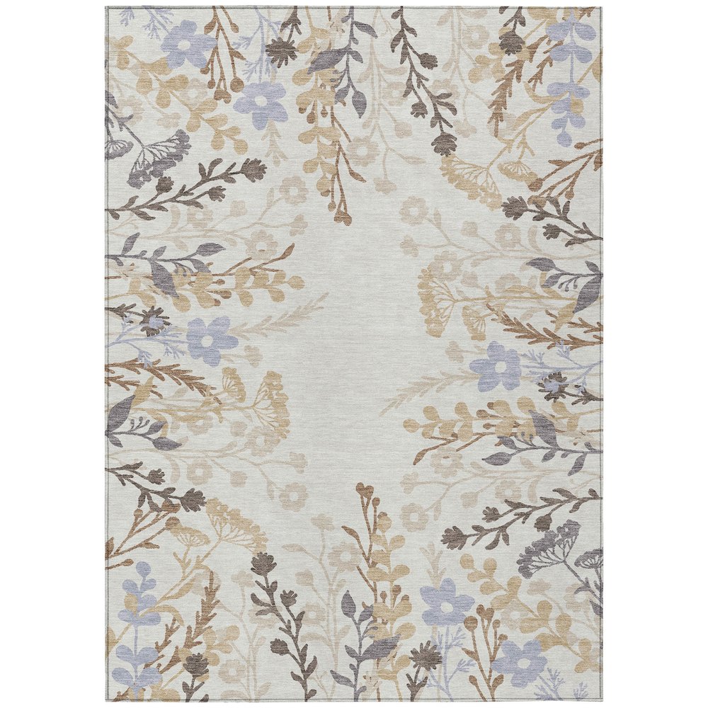 Machine Washable Indoor/Outdoor Chantille ACN2334 Ivory 2'6" x 3'10" Rug. Picture 1
