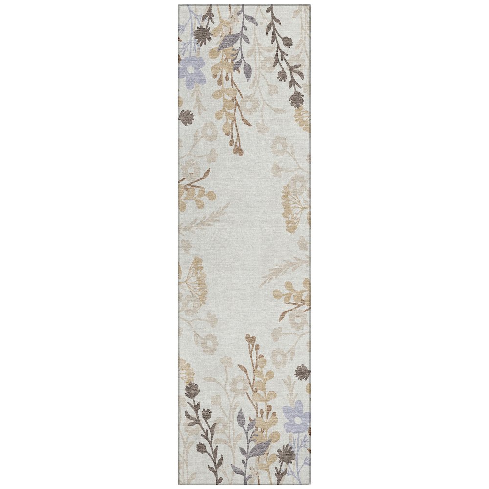 Machine Washable Indoor/Outdoor Chantille ACN2334 Ivory 2'3" x 7'6" Runner Rug. Picture 1