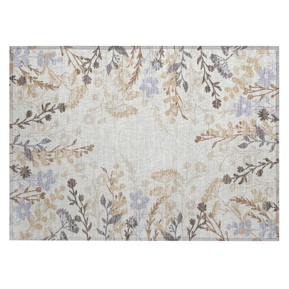 Machine Washable Indoor/Outdoor Chantille ACN2334 Ivory 1'8" x 2'6" Rug. Picture 1