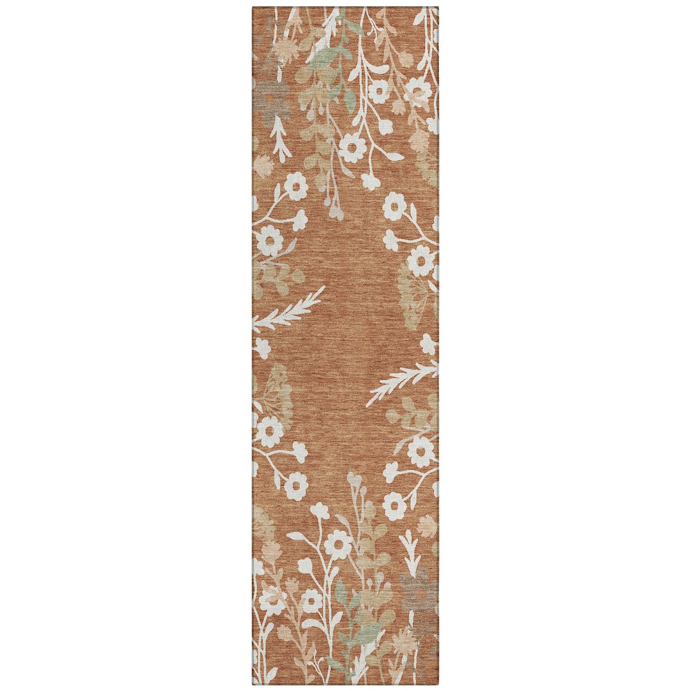 Machine Washable Indoor/Outdoor Chantille ACN2334 Orange 2'3" x 7'6" Runner Rug. Picture 1
