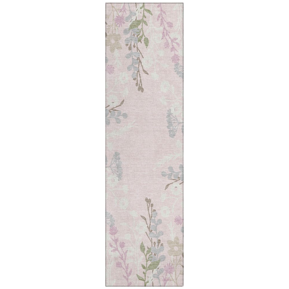 Machine Washable Indoor/Outdoor Chantille ACN2334 Pink 2'3" x 7'6" Runner Rug. Picture 1