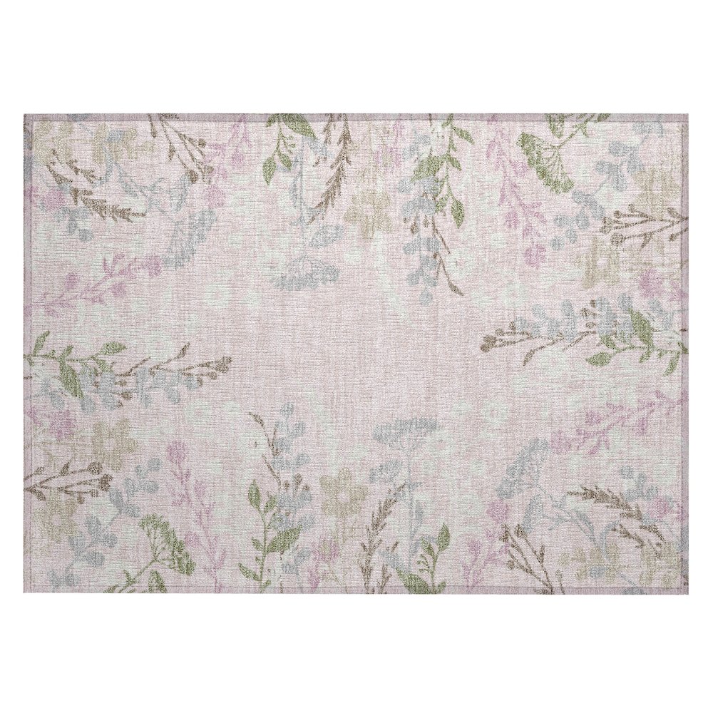 Machine Washable Indoor/Outdoor Chantille ACN2334 Pink 1'8" x 2'6" Rug. Picture 1