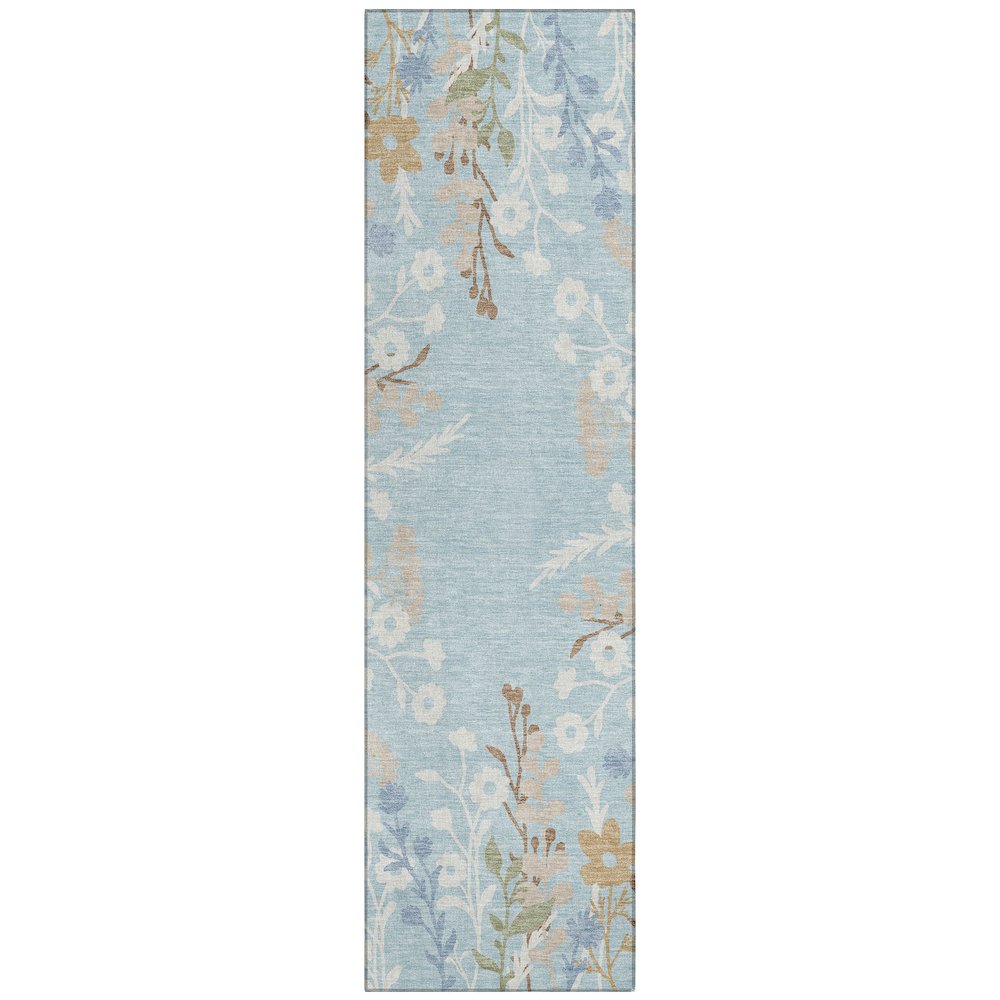 Machine Washable Indoor/Outdoor Chantille ACN2334 Blue 2'3" x 7'6" Runner Rug. Picture 1
