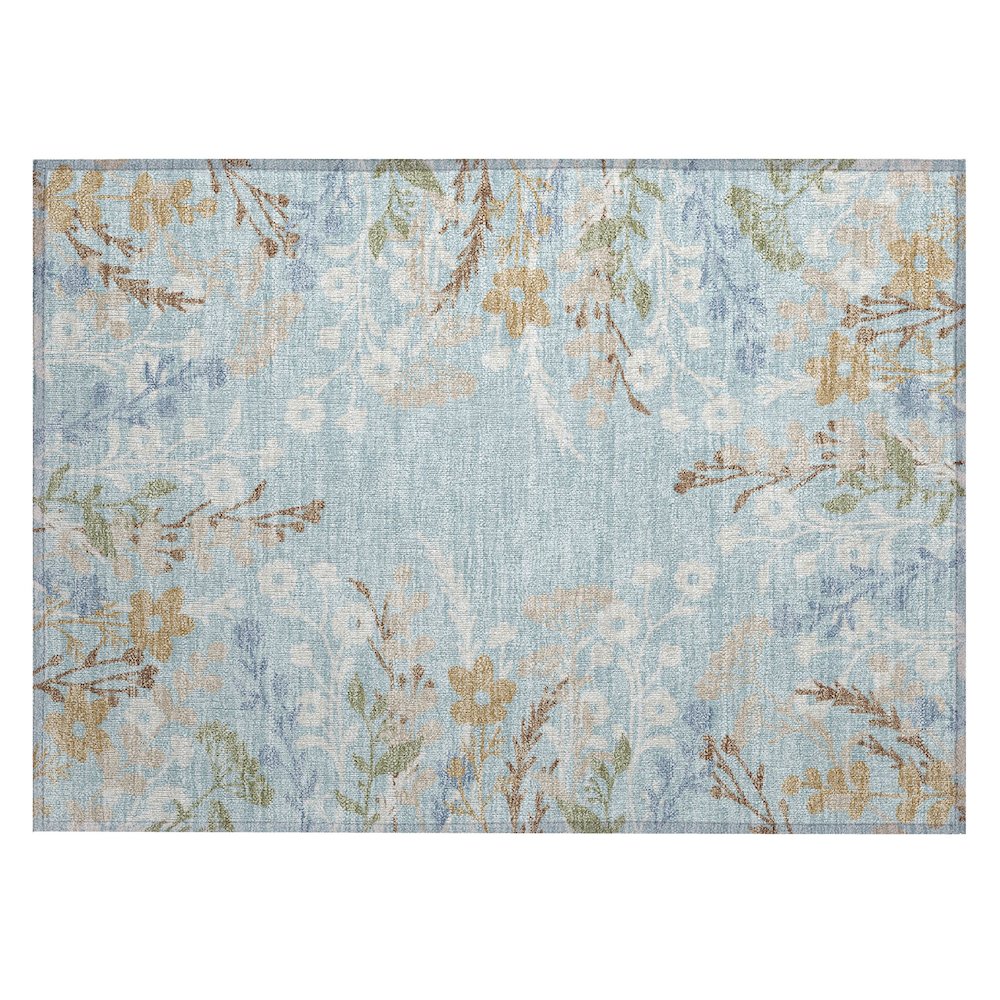 Machine Washable Indoor/Outdoor Chantille ACN2334 Blue 1'8" x 2'6" Rug. Picture 1