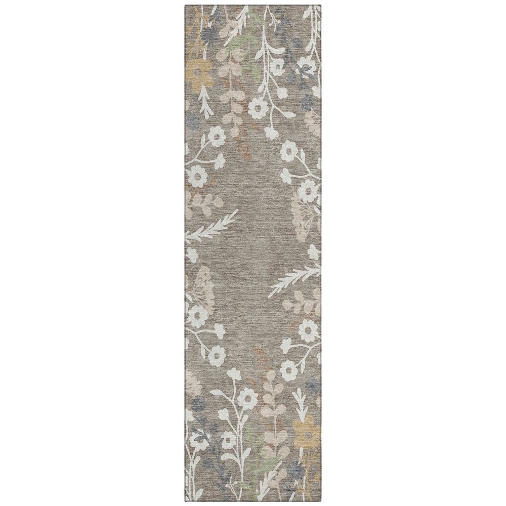 Machine Washable Indoor/Outdoor Chantille ACN2334 Brown 2'3" x 7'6" Runner Rug. Picture 1