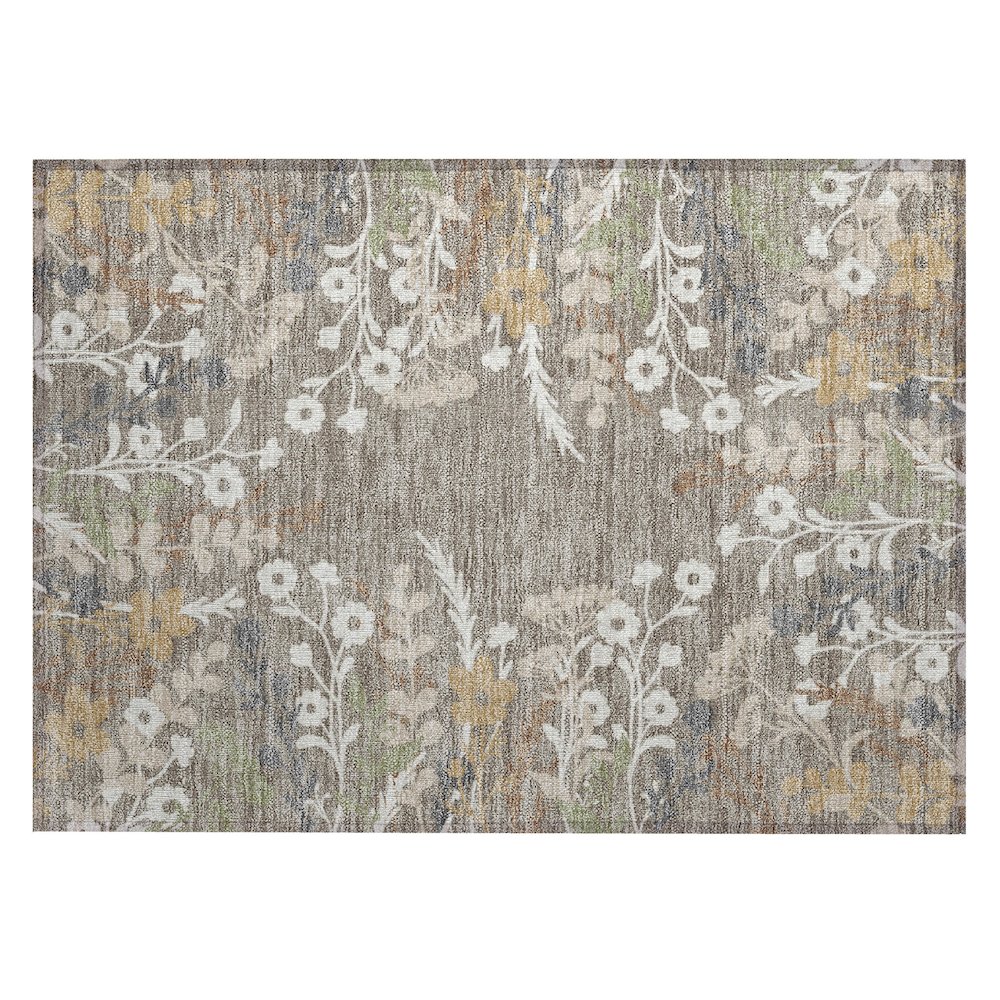 Machine Washable Indoor/Outdoor Chantille ACN2334 Brown 1'8" x 2'6" Rug. Picture 1