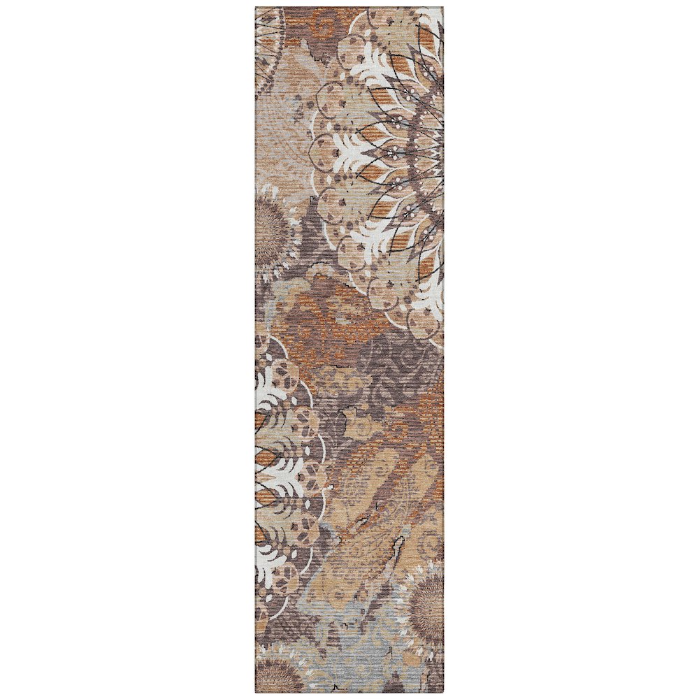 Machine Washable Indoor/Outdoor Chantille ACN2335 Orange 2'3" x 7'6" Runner Rug. Picture 1