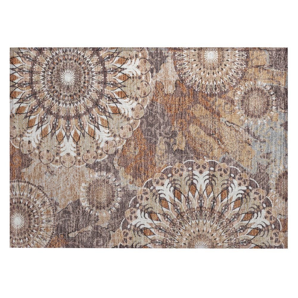 Machine Washable Indoor/Outdoor Chantille ACN2335 Orange 1'8" x 2'6" Rug. Picture 1