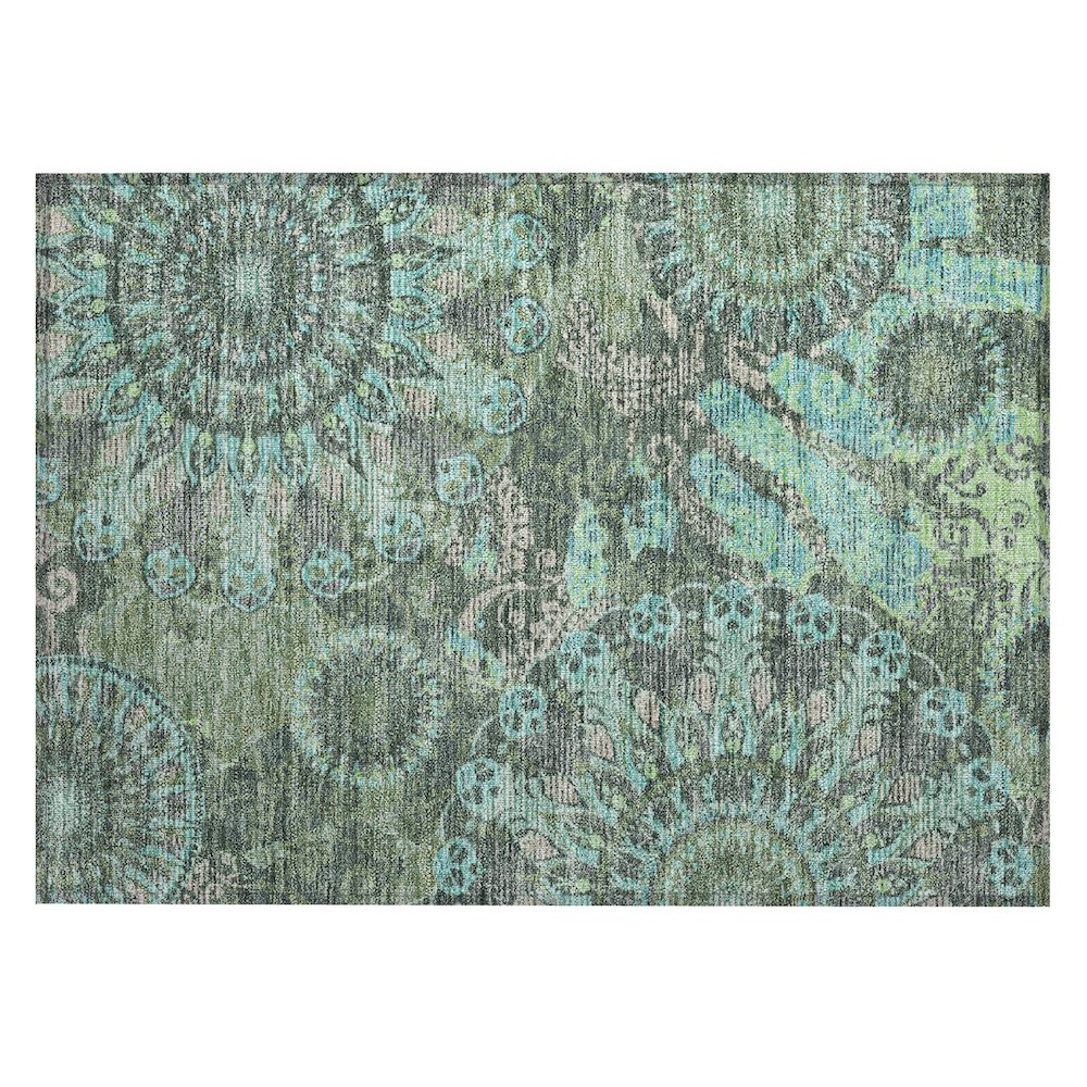Machine Washable Indoor/Outdoor Chantille ACN2335 Green 1'8" x 2'6" Rug. Picture 1