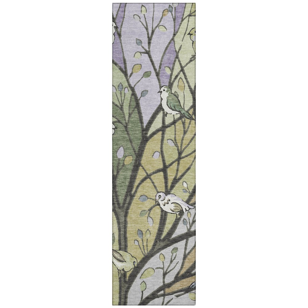 Machine Washable Indoor/Outdoor Chantille ACN2336 Green 2'3" x 7'6" Runner Rug. Picture 1