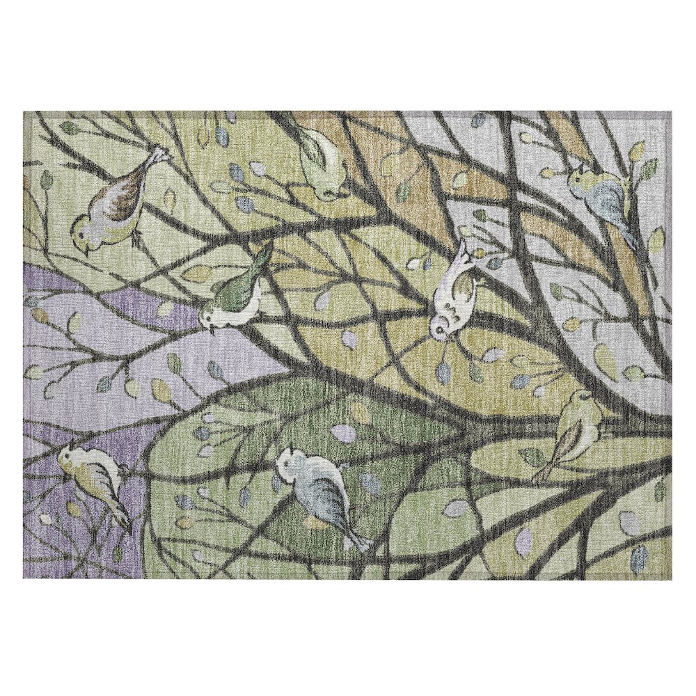 Machine Washable Indoor/Outdoor Chantille ACN2336 Green 1'8" x 2'6" Rug. Picture 1