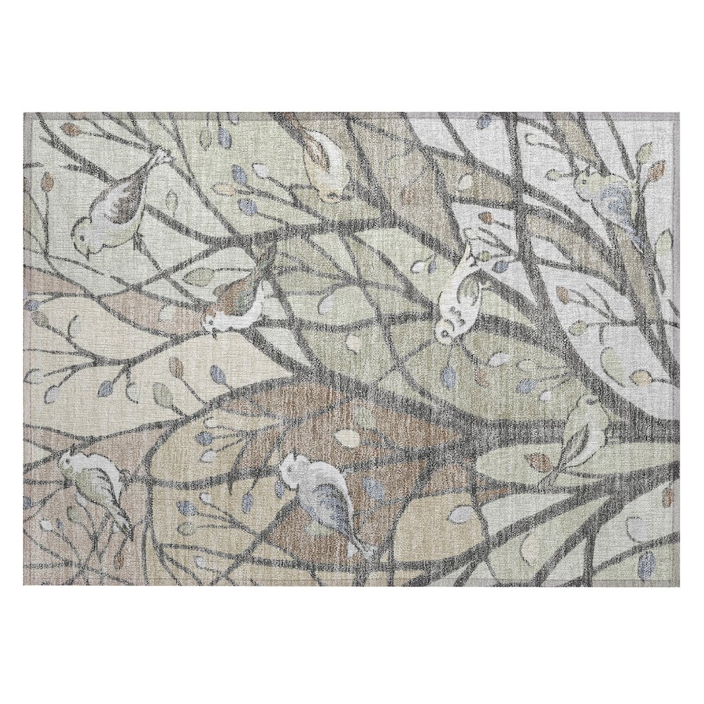 Machine Washable Indoor/Outdoor Chantille ACN2336 Brown 1'8" x 2'6" Rug. Picture 1