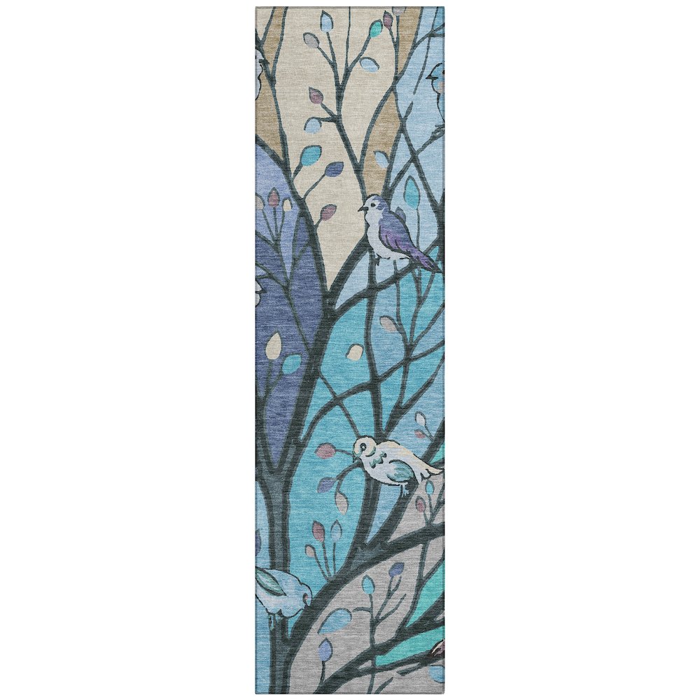 Machine Washable Indoor/Outdoor Chantille ACN2336 Blue 2'3" x 7'6" Runner Rug. Picture 1