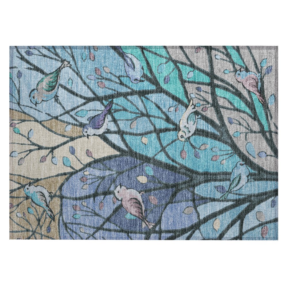 Machine Washable Indoor/Outdoor Chantille ACN2336 Blue 1'8" x 2'6" Rug. Picture 1