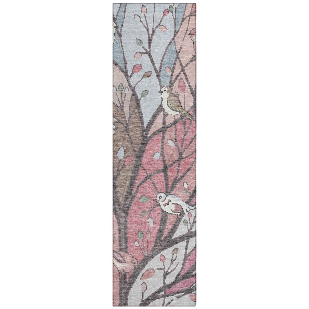 Machine Washable Indoor/Outdoor Chantille ACN2336 Pink 2'3" x 7'6" Runner Rug. Picture 1