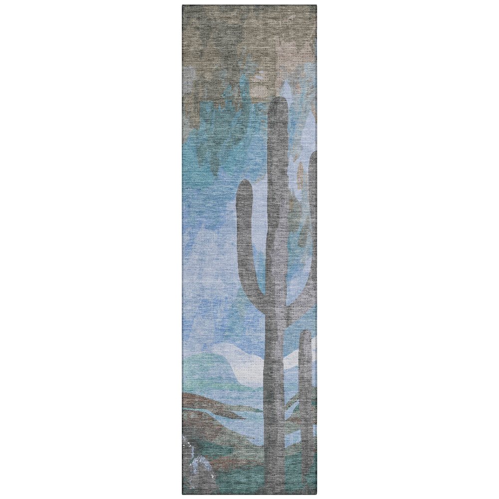 Machine Washable Indoor/Outdoor Chantille ACN2337 Brown 2'3" x 7'6" Runner Rug. Picture 1