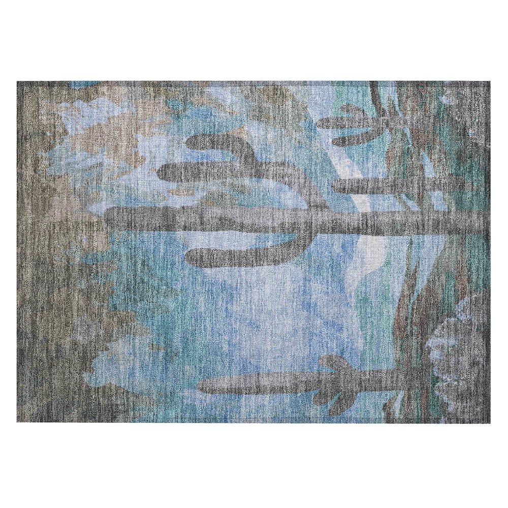 Machine Washable Indoor/Outdoor Chantille ACN2337 Brown 1'8" x 2'6" Rug. Picture 1