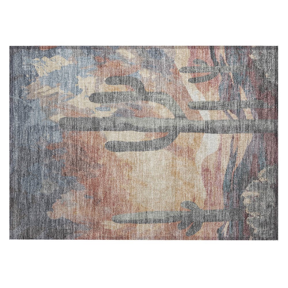 Machine Washable Indoor/Outdoor Chantille ACN2337 Orange 1'8" x 2'6" Rug. Picture 1